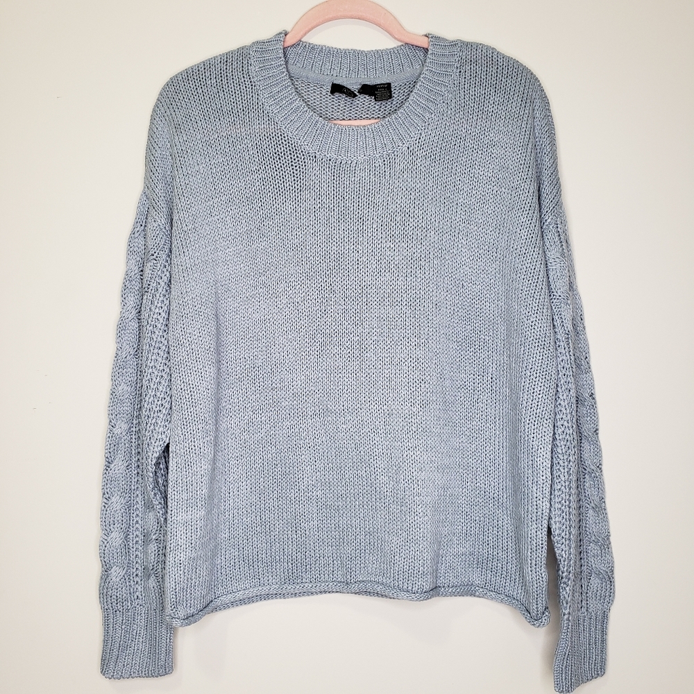 RDI loose knit sweater with cableknit arms M